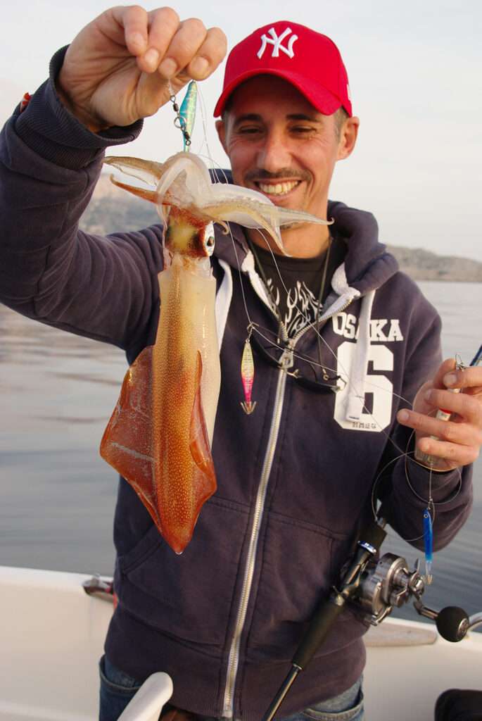 Beau calamar pris en tataki aux Bubblin Yo-Zuri ! 