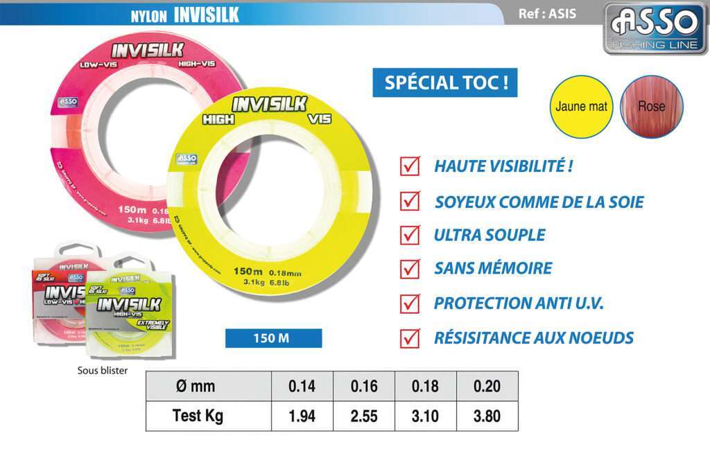 l’Invisilk Asso est décliné en 2 coloris ultra voyants : rose fluo et jaune mat