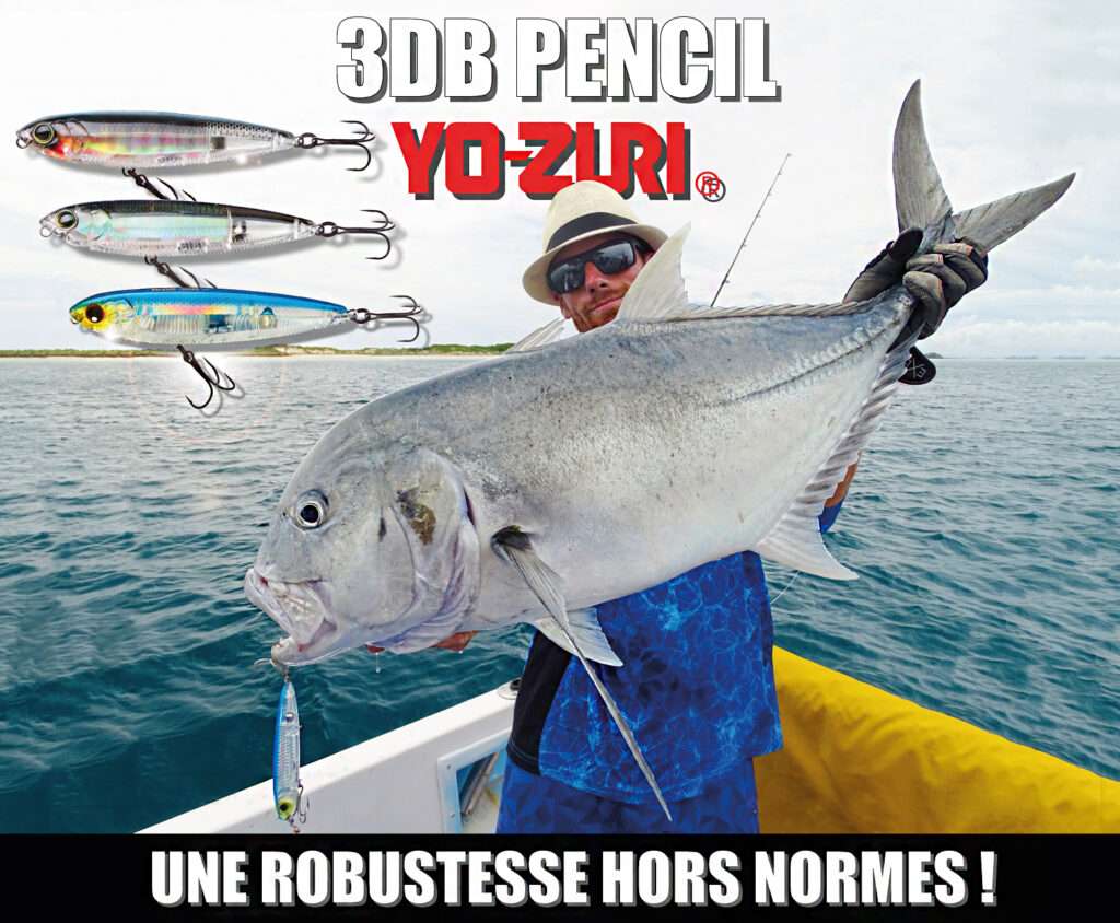Colin avec une grosse carangue prise au 3DB Pencil 125 Yo-Zuri